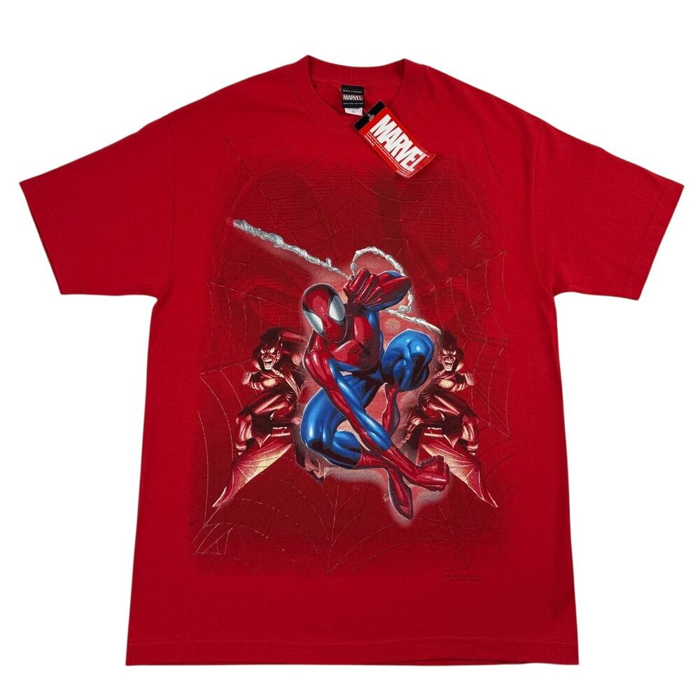 Vintage Spiderman x Green Goblin Marvel Superhero Comic 2002 Promo Shirt Large